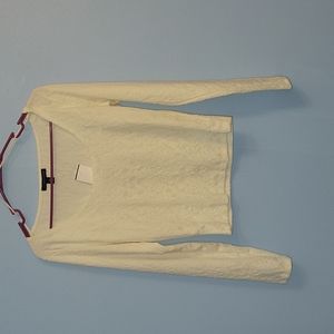 American Eagle NWOT cream lace long sleeve crop top